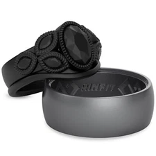 Silicone Wedding Ring for Him & Her by Rinfit - Couple Rubber Ring Set Classy