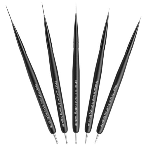 Nail Art Liner Brushes Set - 5 Pcs with Durable, Corrosion-Resistant Design