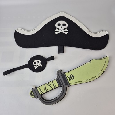 Ryan's World Pirate Costume With Hat Sword Eye Patch ~ Glow in the Dark