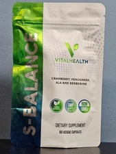 VitalHealth S-Balance 60 Veggie Capsules - New! Vital Health! Exp 2/2027