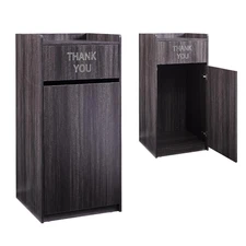 Restaurant Trash Can Cabinet, 40 Gallon Wooden with Tray Holder and Door