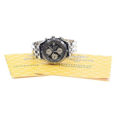 Breitling Chronomat Longitude A20348 39mm SS Gray Dial Automatic Watch #C5868