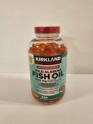 Kirkland Signature Wild Alaskan Fish Oil  1400mg Fish Oil 230 Soft Gels New USA