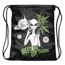 Be Out There 420 Leaf Drawstring Backpack Sports Bag Sackpack