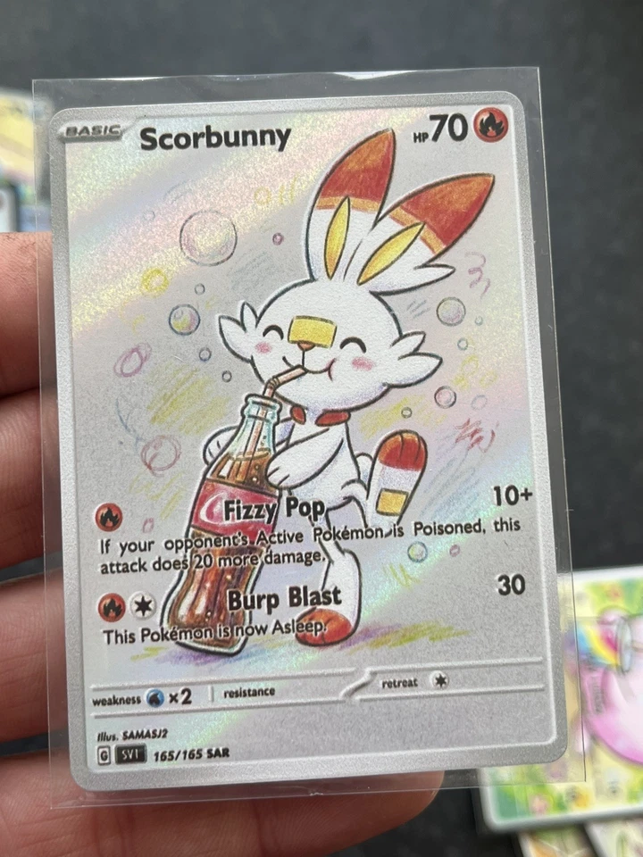 Scorbunny Fan Art ex Heroes Holo Mega Flames Custom Evolutions Card #151 - Image 1 of 1
