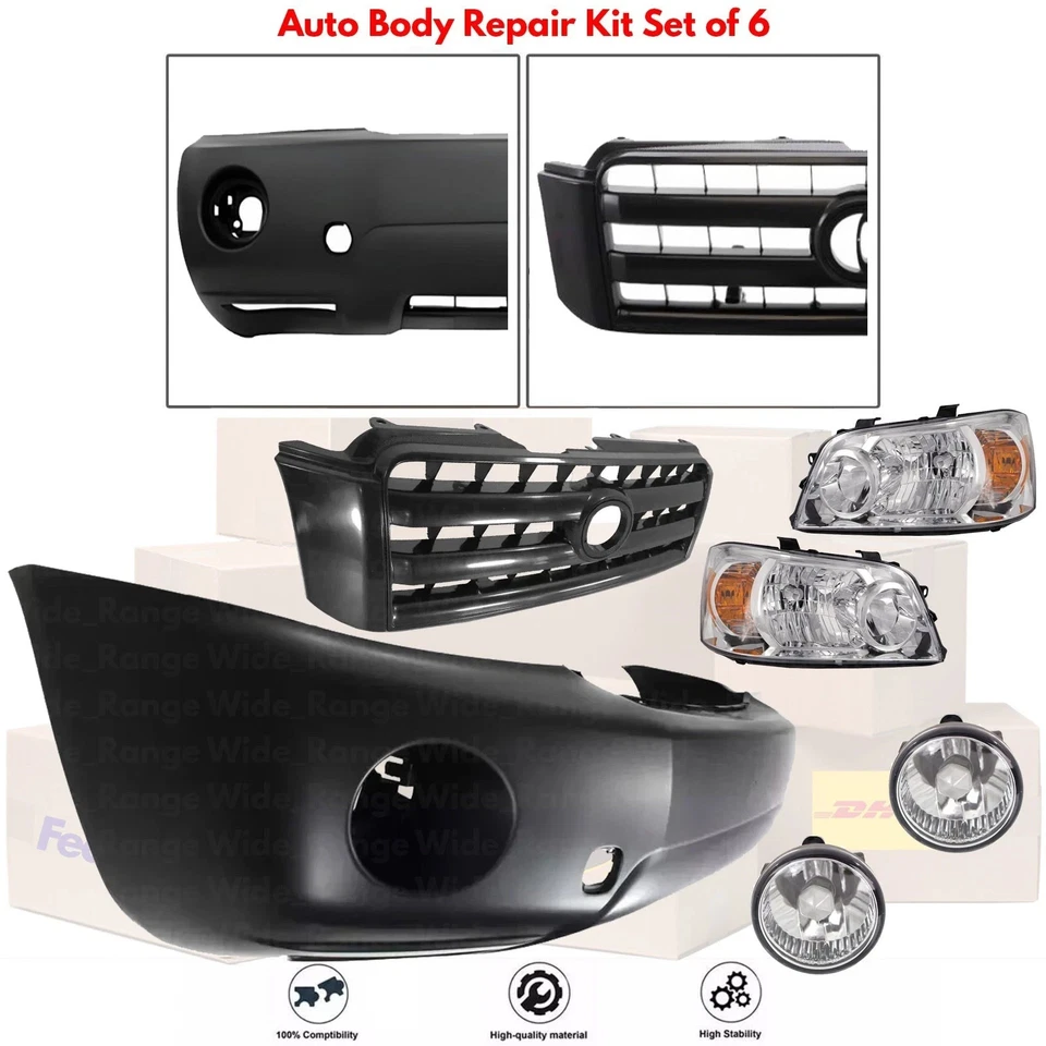 Front Bumper Cover Fascia & Grille Assembly For 2004-2007 Toyota Highlander Foto 2 de 4