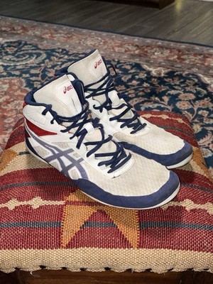 Asics Matflex 6 Wrestling Shoes Mens 13 Red/White/Blue Gym Shoes 1081A021