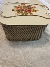 Princess vintage wicker sewing/craft/organizer basket floral