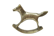 METAL VINTAGE ROCKING HORSE MINIATURE VINTAGE DOLL HOUSE COLLECTIBLE