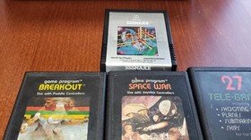 Atari 2600 Game Lot 24 Carts Pitfall Kaboom Atlantis Mario Bros Pac‑Man