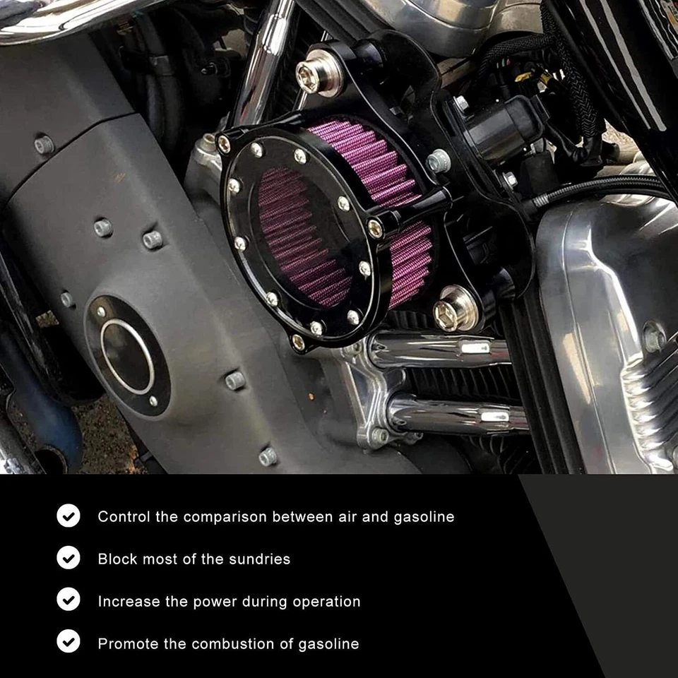 For Harley Sportster Iron XL 883 1200 72 48 88-Up Air Cleaner Intake Filter Kit Foto 2 de 4