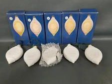 VTG Set 5 NIOB Roman Inc White Bisque Porcelain Lighted Ornaments 1993 Untested