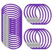 3.9 Inch Wire Keychain Cable, 25 Pack Key Ring Loop, Purple