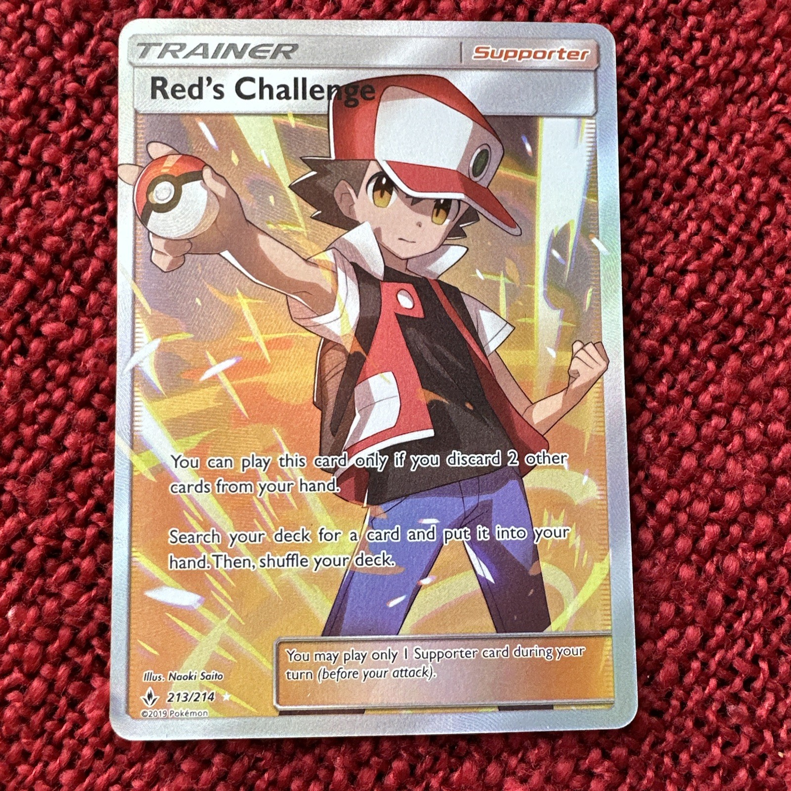 Pokémon TCG - Red's Challenge 213/214 Unbroken Bonds Full Art - Mint Pack Fresh 