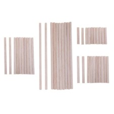10x Balsa Unfinished Wood Round Wooden Stick Rod for Kids Craft Model Making