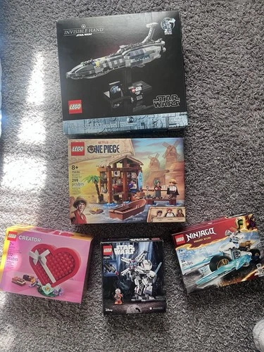 LEGO Lot Of 5 Sealed Unopened Sets (2 Star Wars, Ninjago, One Piece, Valentine)