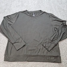 Lukka Lux Women's Long Sleeve Active Top Relaxed Fit Size Large Olive Green