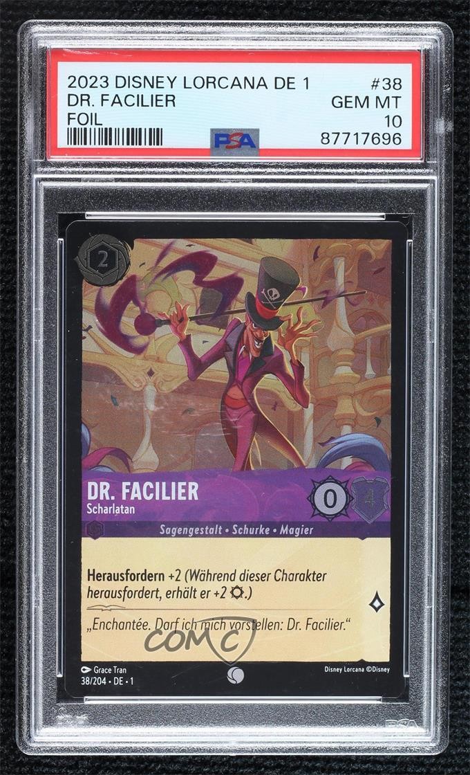 2023 Lorcana The First Chapter 1 German Foil Dr Facilier - Charlatan #38 PSA 10