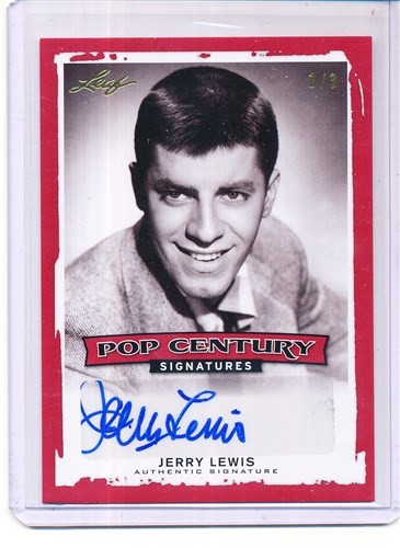 2014 LEAF POP CENTURY AUTOGRAPH JERRY LEWIS 1/3 - Picture 1 of 1