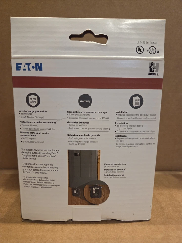 Eaton Complete Home Surge Protection 36,000 Amps CHSPT2SURGE - NEW - Image 2 of 4