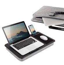 LAPGEAR Home Office Lap Desk with Storage Black And Gray