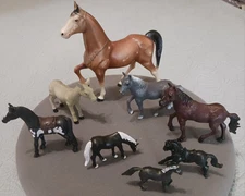 Lot of 8 Toy Horses Mixed Brand Lot - Pony Figurines - Greenbrier, Jaru