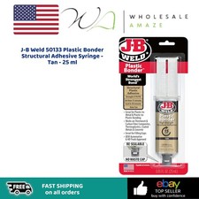 J-B Weld 50133 Plastic Bonder Structural Adhesive Syringe - Tan - 25 ml