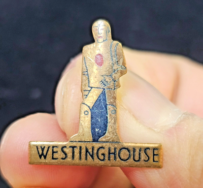 #ad 1939 New York World#x27;s Fair Elektro Robot Westinghouse Tie Hat Pin S223 $12.00