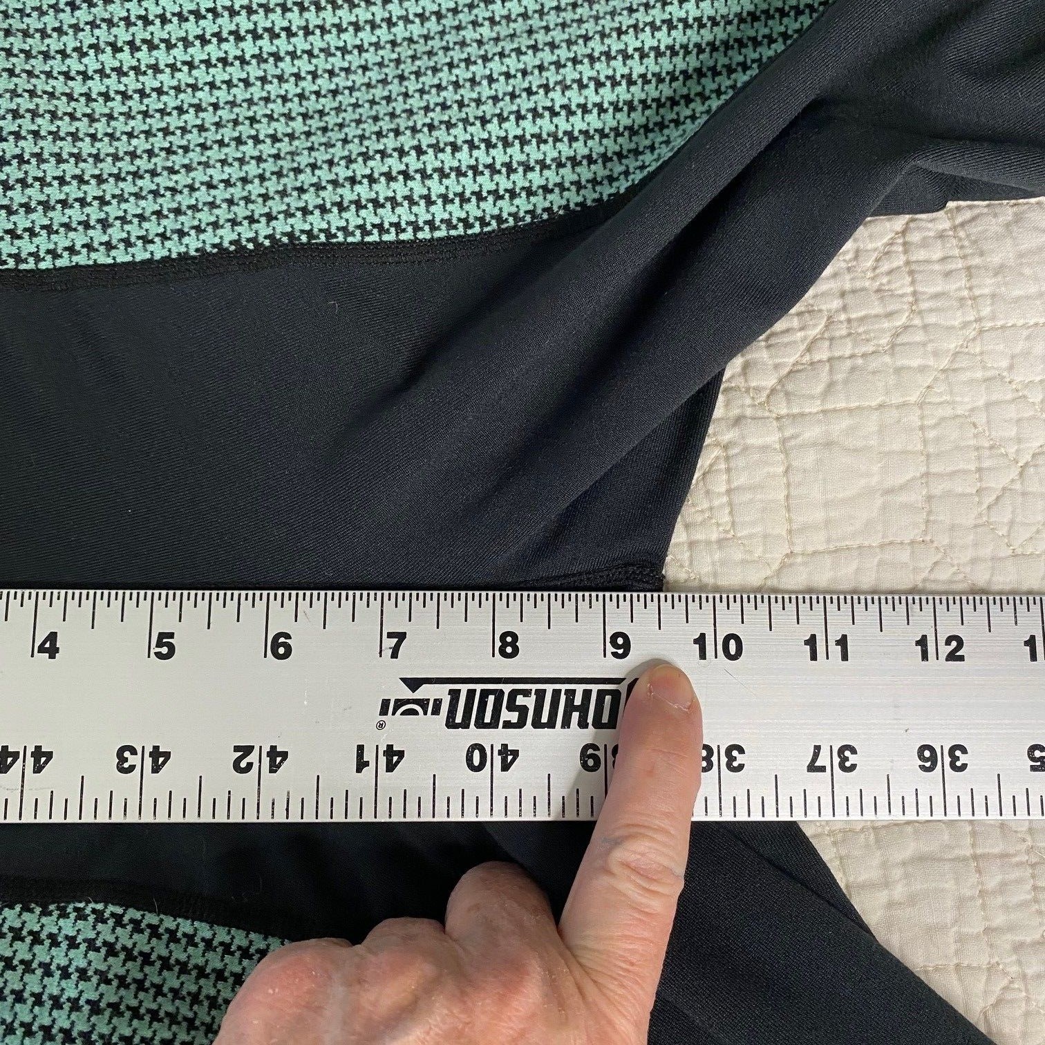 Kerrits Equestrian Riding Pants Performance Green Black Houndstooth XL Girls 