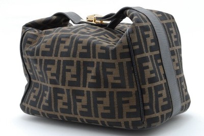 FENDI Zucca Vanity Bag Large Brown Black | eBay