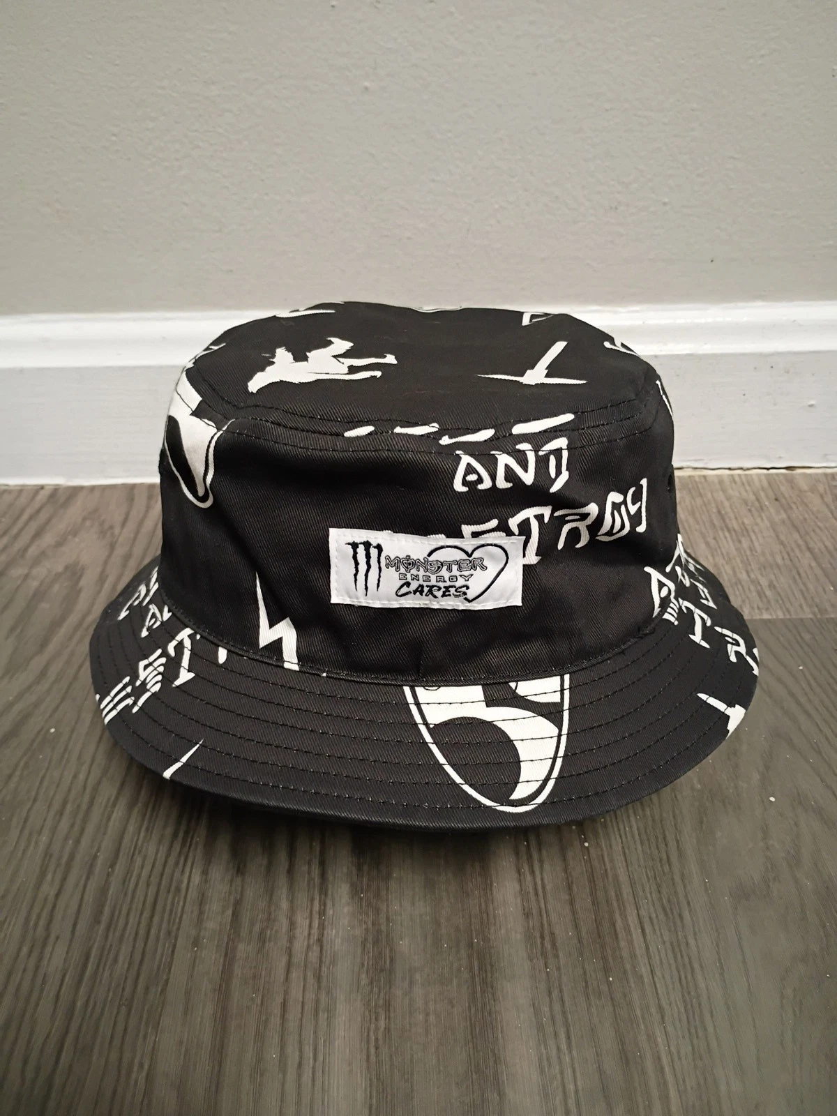 Monster Energy Cares Bucket Hat Sasquatch Adapt & Destroy Party Shirt Intl. Med.