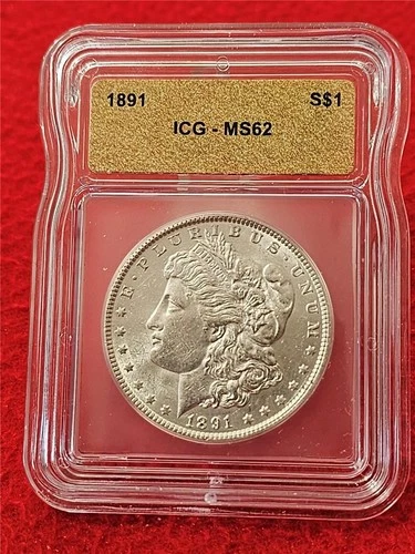 1891  MORGAN SILVER DOLLAR  ICG  MS 62                                   #T1736