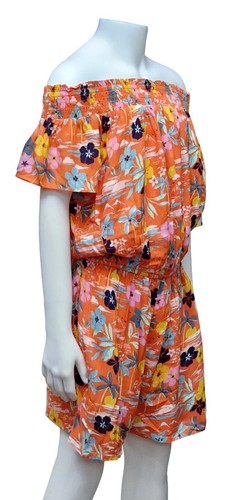 Marks & Spencer Mädchen Playsuit tropisch orange Blumen Viskose 13-14 Jahre - Bild 4 von 8
