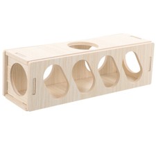 Wooden House Guinea Pig Tunnel Hamster Hideout Tunnel Supply for Decor New