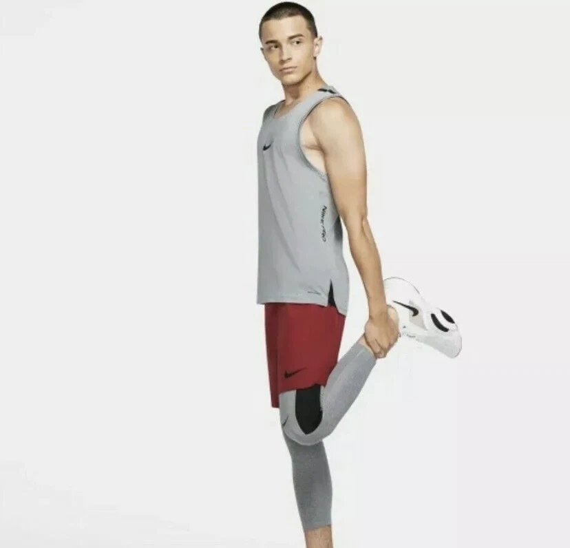 Nike Pro Gray Black 3/4 Base Layer Tights Men's Small CJ4823-084 Dri-Fit New - Image 4 of 4