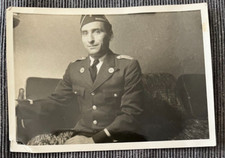Army Soldier WWII Snapshot Black White Photo