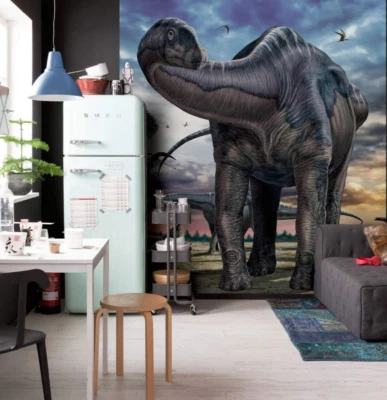 Komar Dinosaurier Kinderzimmer Tapeten Wandbild 110x98 Zoll Vlies Blau - Bild 1 von 4
