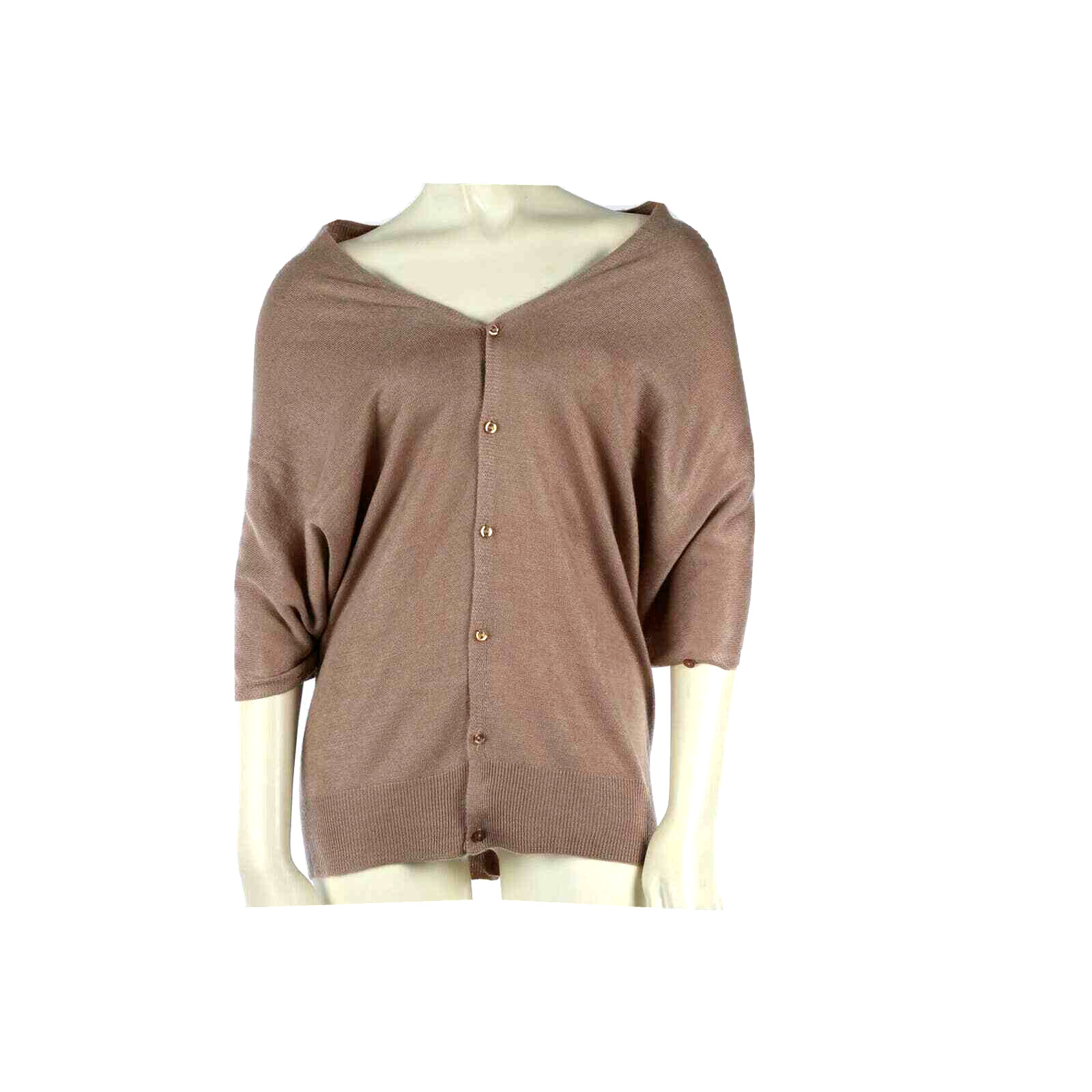 Light Brown Button Down Short Backless Cardigan S… - image 1