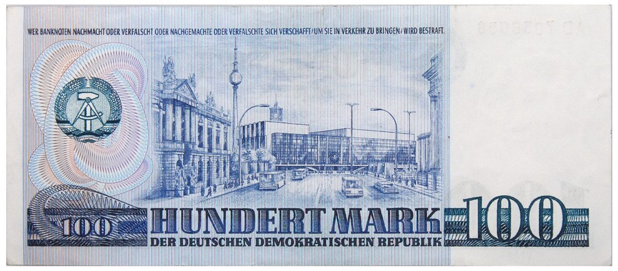 Communist Germany DDR GDR - BANKNOTE - 100 Mark 1975 - Staatsbank