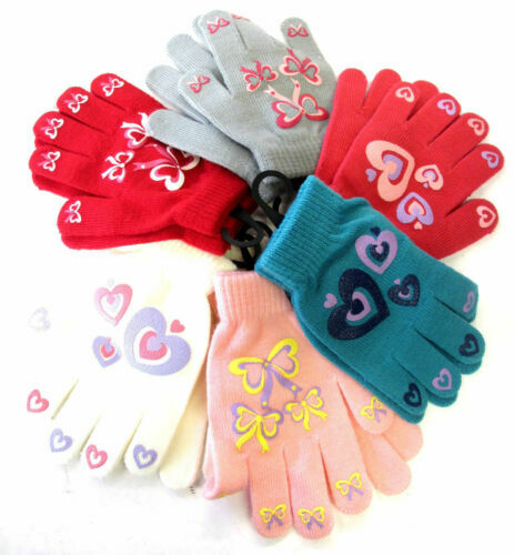 Set Di 3 Paia Di Guanti Invernali Per Bambini E Bambine - Caldi, Elastici, In Maglia Spessa Con Fodera In Peluche. Perfetti Per Giocare All'Aperto, Sciare O Fare Pupazzi Di Neve. - 3