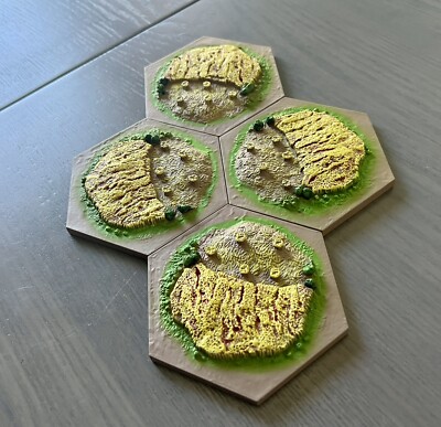Catan 3D Edition | Wheat Fields Terrian Hex x4 | Official