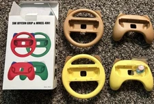 Lot Of 4 Nintendo Switch, Steering Wheels, Joycon Grip Mario Kart Racing W/ears