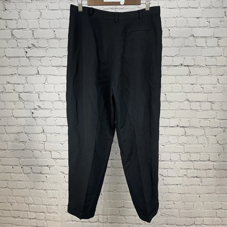 VTG Austin Reed Black Worsted Wool High Rise Trouser Pants Size 14P (30x27.5) - Image 2 of 4