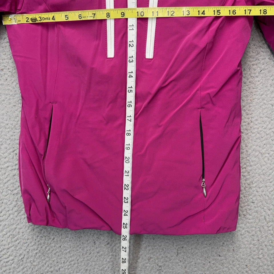 Descente Snowboard Jacket Womens Medium Pink Hood Full Zip Heat Ski Vented - Image 4 of 4