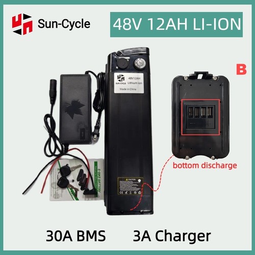 48V 12Ah EBIKE Battery Pack Lithium Li-ion BMS Electric Bicycle Bottom Port Bike - Picture 2 of 21