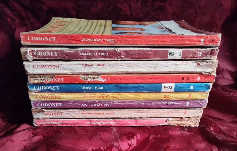 Coronet magazine Reading Copy Lot issues 1960 
