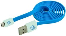 Bluediamond To Go Cavo Flat USB AM a Micro USB M 1m Azzurro / Bianco