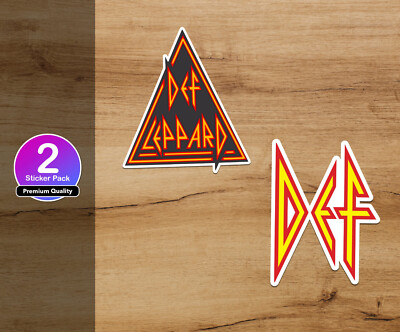 Def Leppard 3'' Premium Vinyl Decal 2 Sticker Pack Heavy Metal Rock Joe Elliott