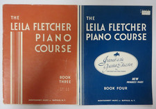 Vintage Lot 50's The LEILA FLETCHER PIANO COURSE Books Level THREE FOUR 3  4