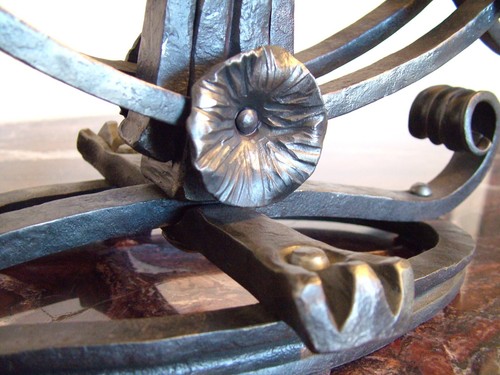 Custom wrought iron candelabra - candle holder with artist's personal touch mark - Picture 11 of 11
